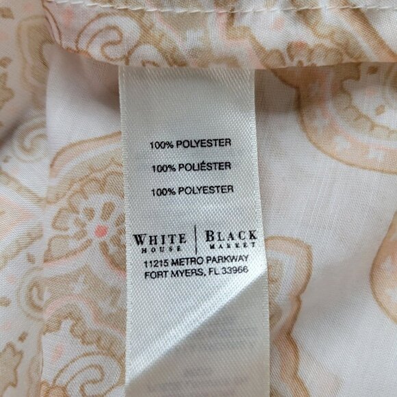 WHBM Blouse Women Size 6 Roll Tab Sleeves Pullover Shirttail Hem Lightweight - Picture 8 of 10